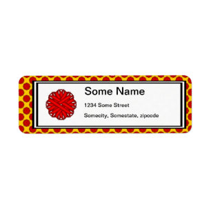Red Flower Ribbon by Kenneth Yoncich Return Address Label