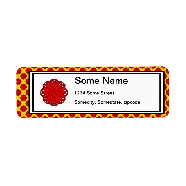 Red Flower Ribbon by Kenneth Yoncich Return Address Label (Front)