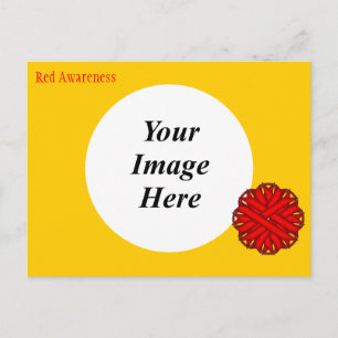 Red Flower Ribbon Template by Kenneth Yoncich Postcard