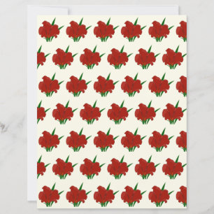 Red Flower Scrapbook Paper