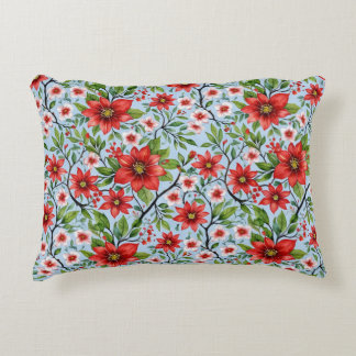 Red Flower Sky Garden Decorative Cushion