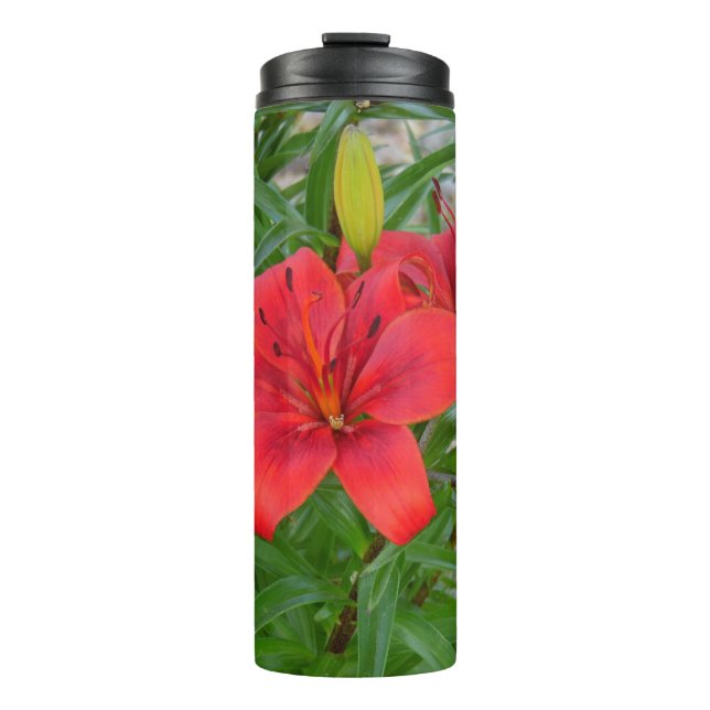 Red Flower Thermal Tumbler (Front)