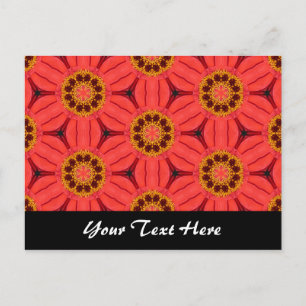Red Flower Weave Template Postcard
