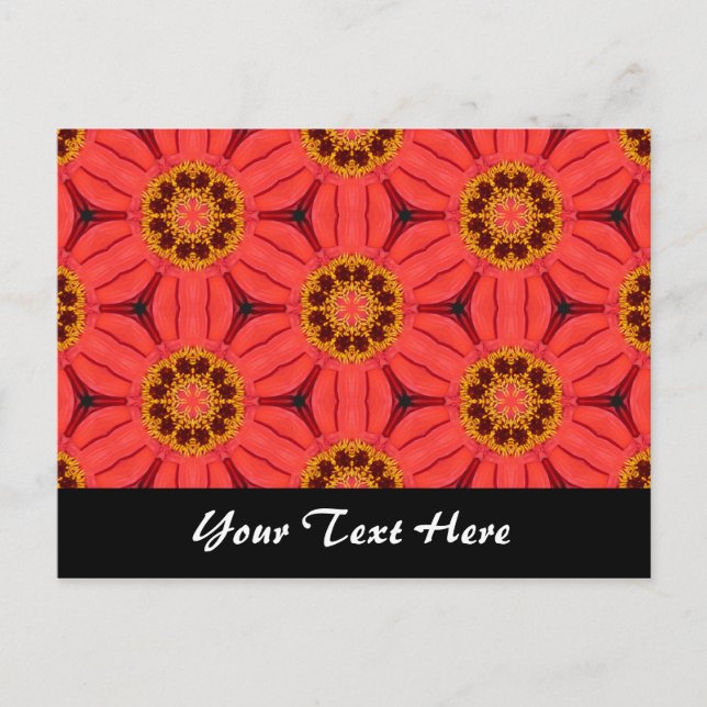 Red Flower Weave Template Postcard (Front)