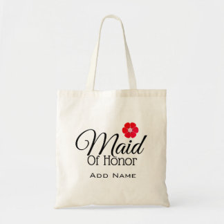 Red Flower Weddings Maid of Honour Budget Tote Bag