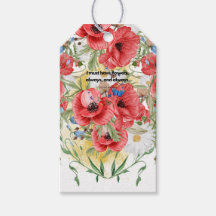 Red Flowered Gift Tags