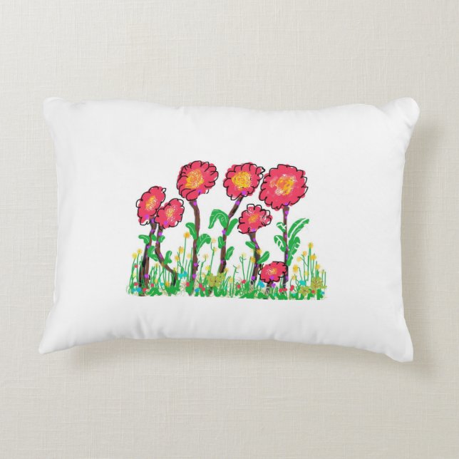 Red-Flowered Pillow (Back)