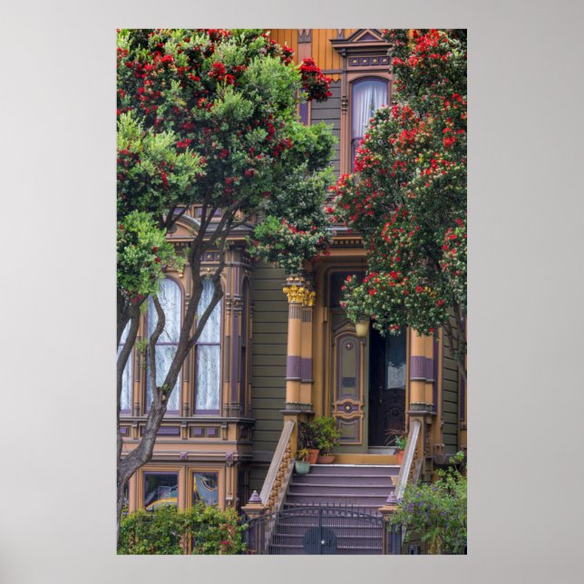 Red Flowering Gum Tree Frames Victorian Style Poster (Front)