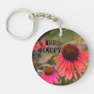 Red Flowers at RHS Wisley Classic Round Key Ring