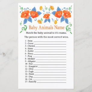 Red flowers Baby Animals Name Game