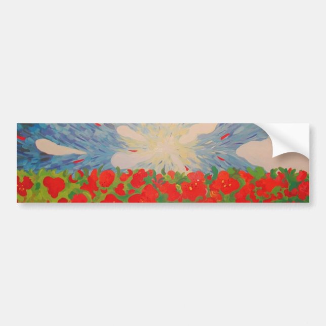 Red Flowers Bumper Sticker (Front)