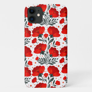 Red flowers iPhone 11 case