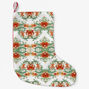 Red Flowers Chinese Style Ornamental Small Christmas Stocking