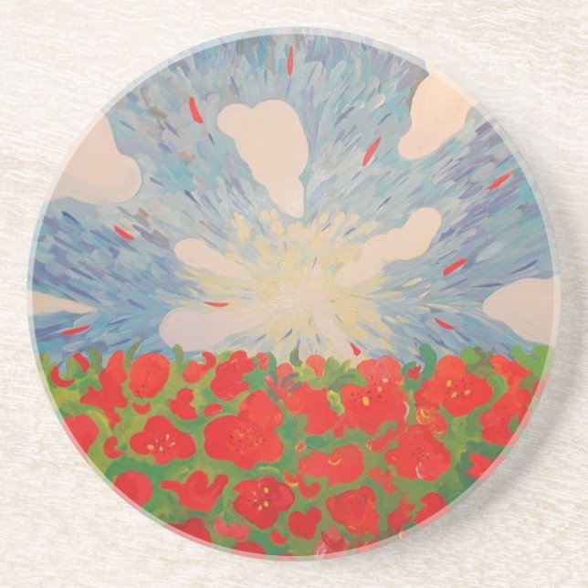 Red Flowers Coaster (Front)