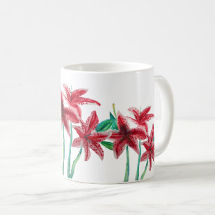 Red Flowers Coffee Mug