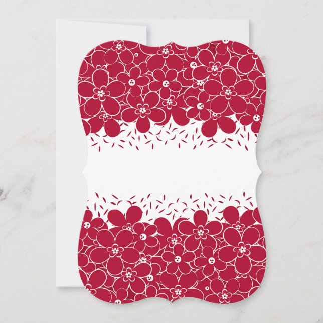 Red flowers daisies on white background  (Front)