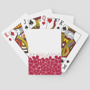 Red flowers daisies on white background playing cards