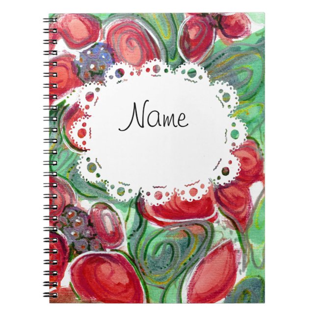 Red Flowers Fantasy Notebook (Front)