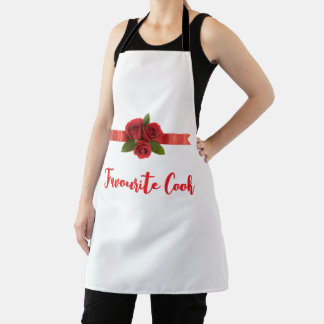 Red Flowers Favourite Cook Apron