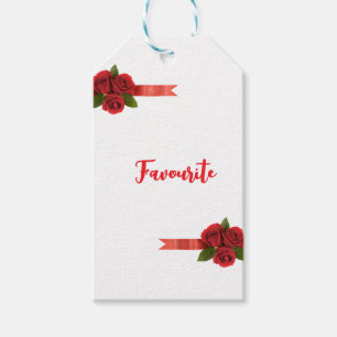 Red Flowers Favourite Gift Tags