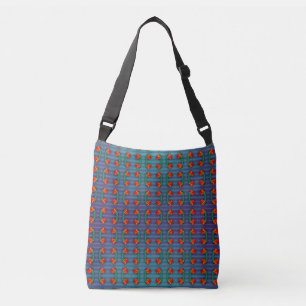 Red Flowers got the Blues Crossbody Bag