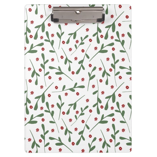 Red flowers, Green leaves pattern Clipboard (Front)
