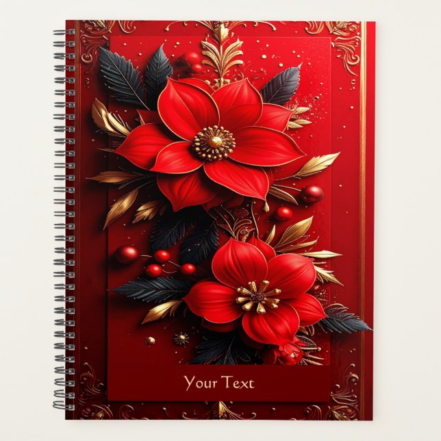 Red Flowers Holiday Planner (Front)
