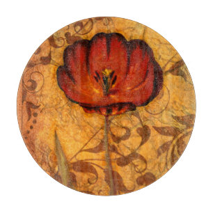 Red Flowers I Cutting Board