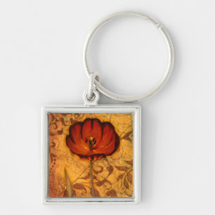 Red Flowers I Key Ring