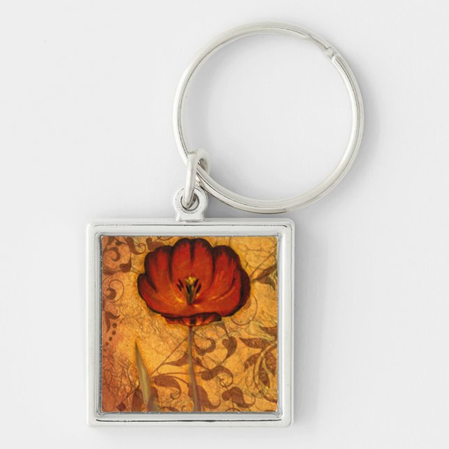 Red Flowers I Key Ring (Front)