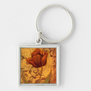 Red Flowers II Key Ring
