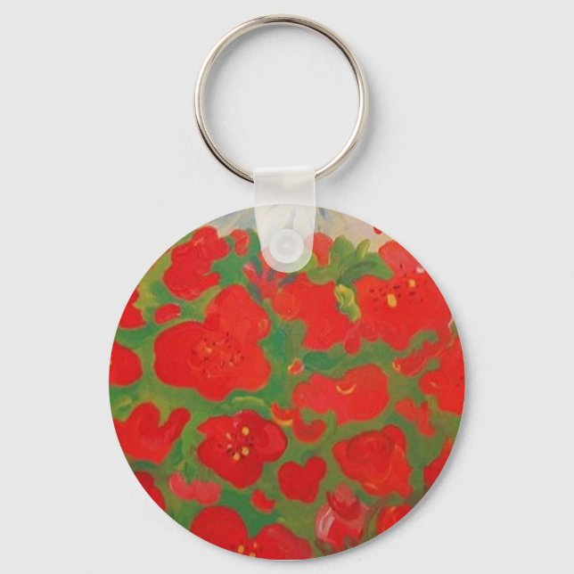 Red Flowers Keychain (Front)
