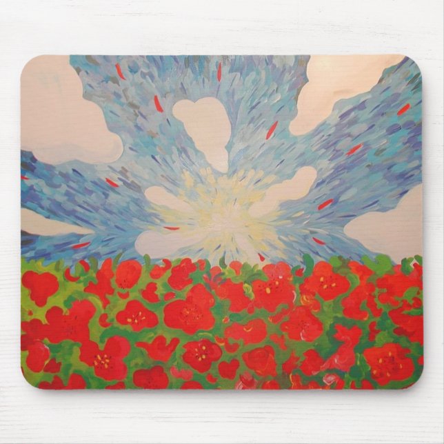 Red Flowers Mouse Pad (Front)