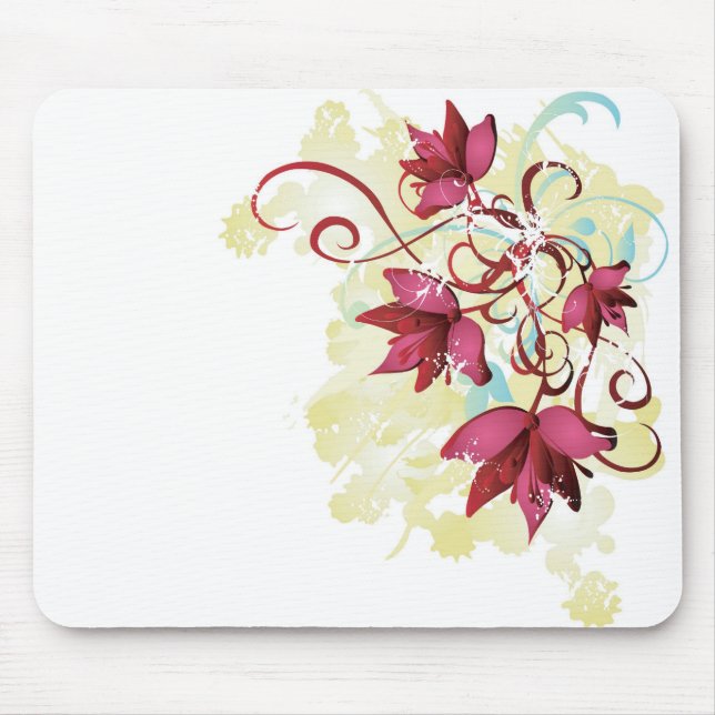 Red flowers Mousepad (Front)