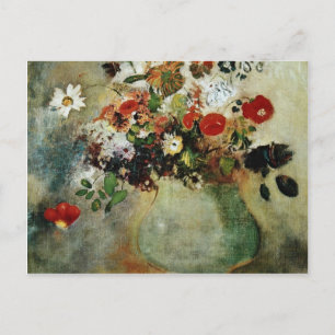 Red Flowers, Odilon Redon flowers Postcard