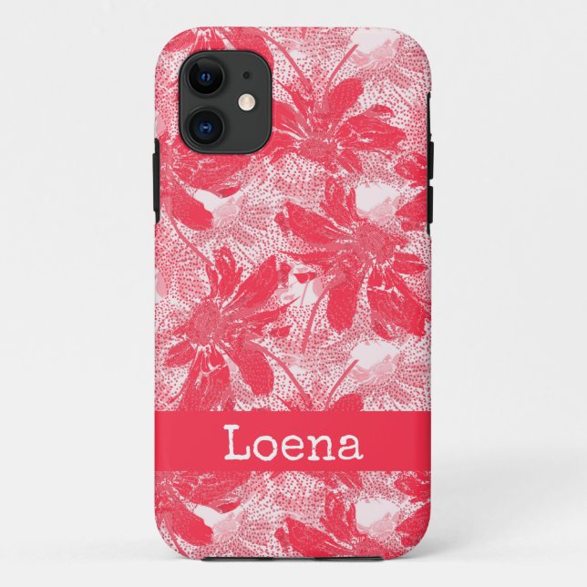 Red flowers on white. Case-Mate iPhone case (Back)