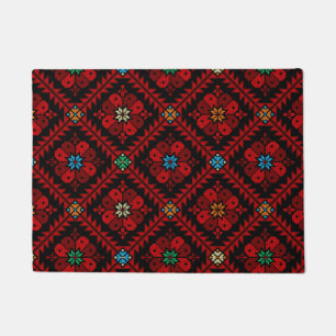Red flowers Palestine Embroidery tatreez Pattern Doormat