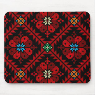 Red flowers Palestine Embroidery tatreez Pattern Mouse Pad