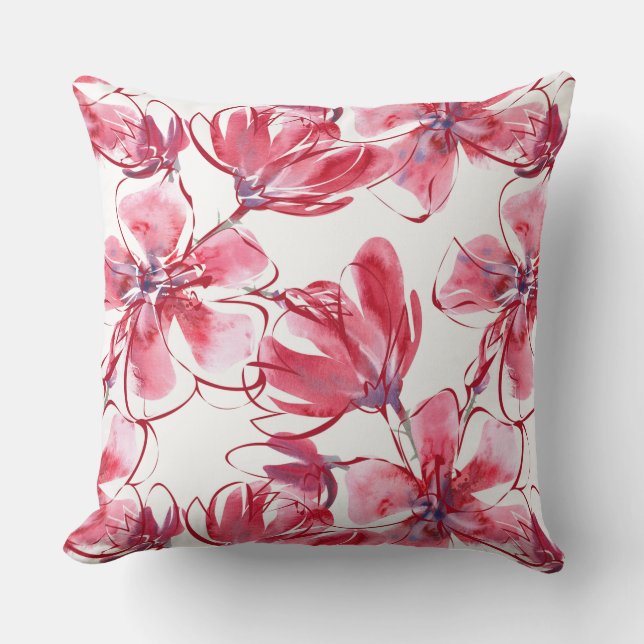 Red Flowers Pillow (Front)