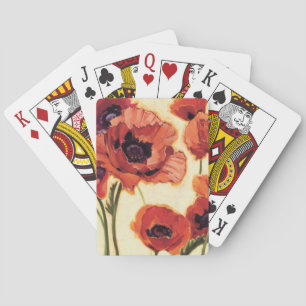 Red Flowers Playing Cards