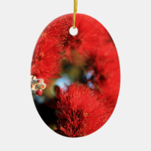 Red flowers Pohutukawa tree Ceramic Tree Decoration