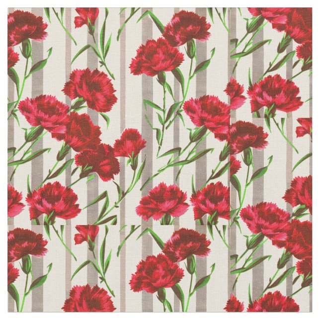 red flowers print fabric (Close Up)