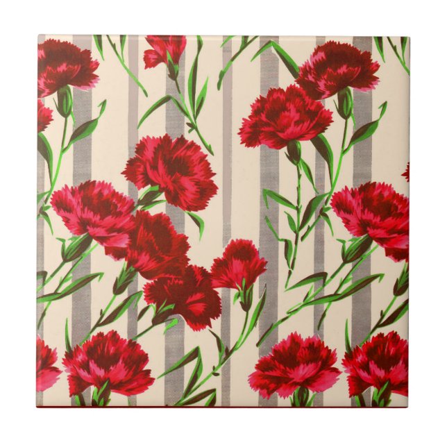 red flowers print tile (Front)