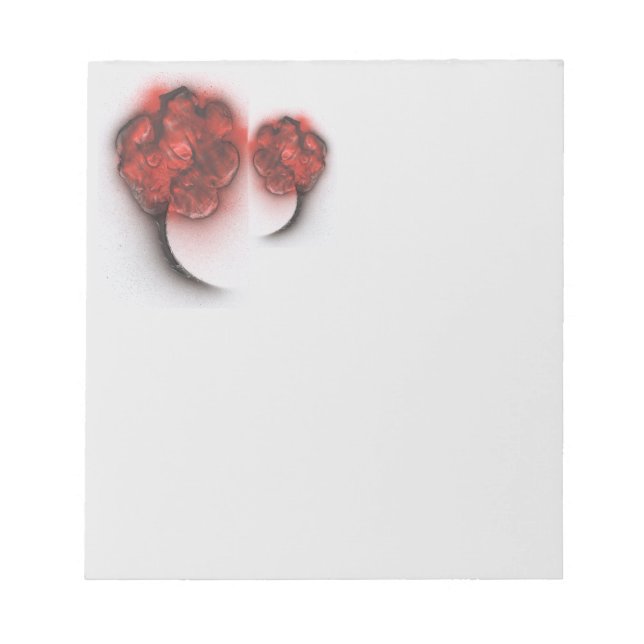 Red Flowers Small and Large Notepad (Front)