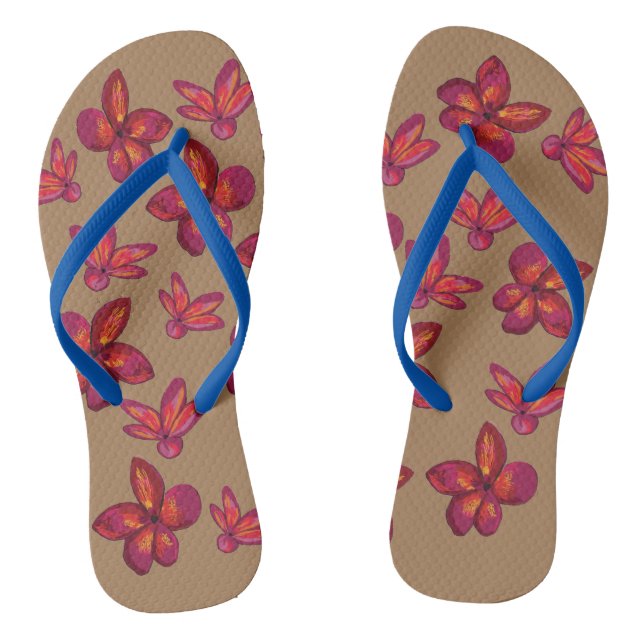 Red Flowers Thongs (Footbed)
