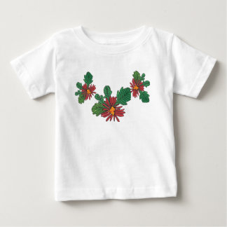 Red Flowers Toddler Ruffle Dress Baby T-Shirt