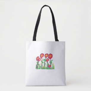 Red Flowers Tote Bag