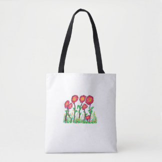 Red Flowers Tote Bag