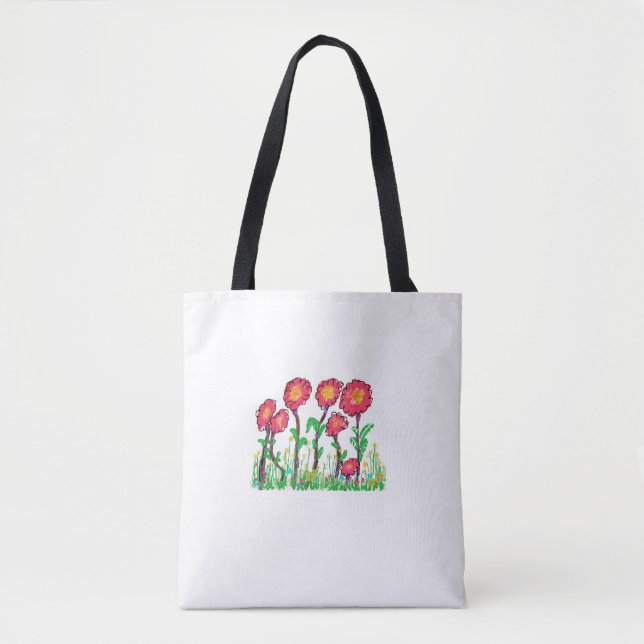 Red Flowers Tote Bag (Front)