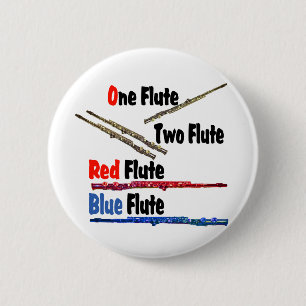 Red Flute Blue Flute 6 Cm Round Badge